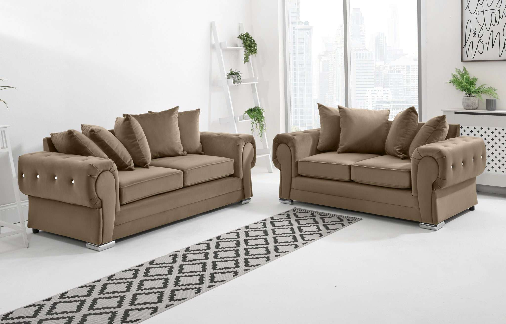 Victoria Plush 3+2 Scatterback + Diamonds
