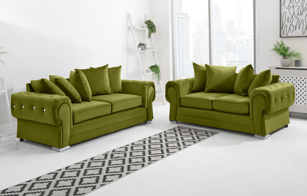 Victoria Plush 3+2 Scatterback + Diamonds