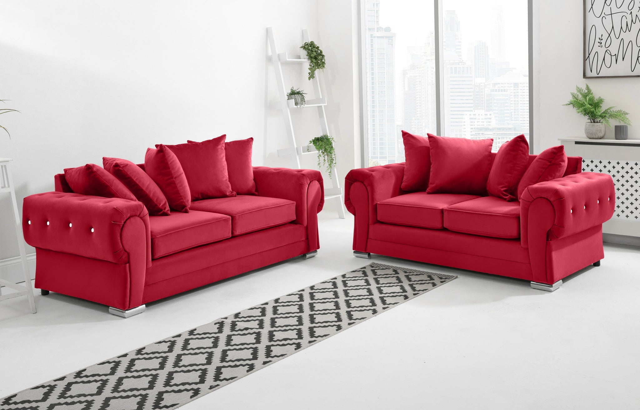 Victoria Plush 3+2 Scatterback + Diamonds