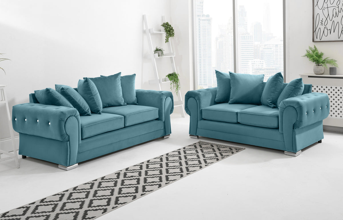 Victoria Plush 3+2 Scatterback + Diamonds
