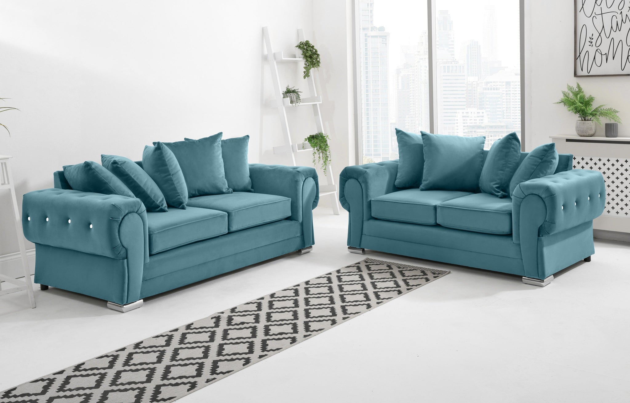 Victoria Plush 3+2 Scatterback + Diamonds