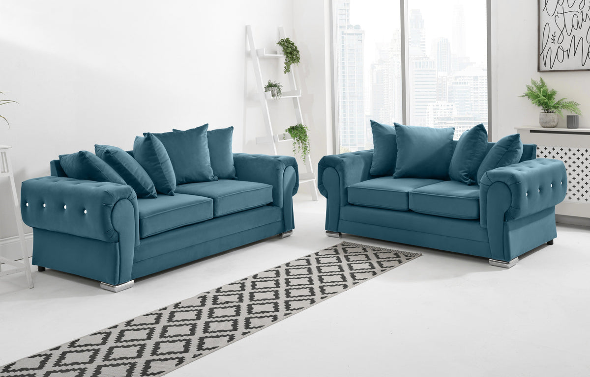 Victoria Plush 3+2 Scatterback + Diamonds