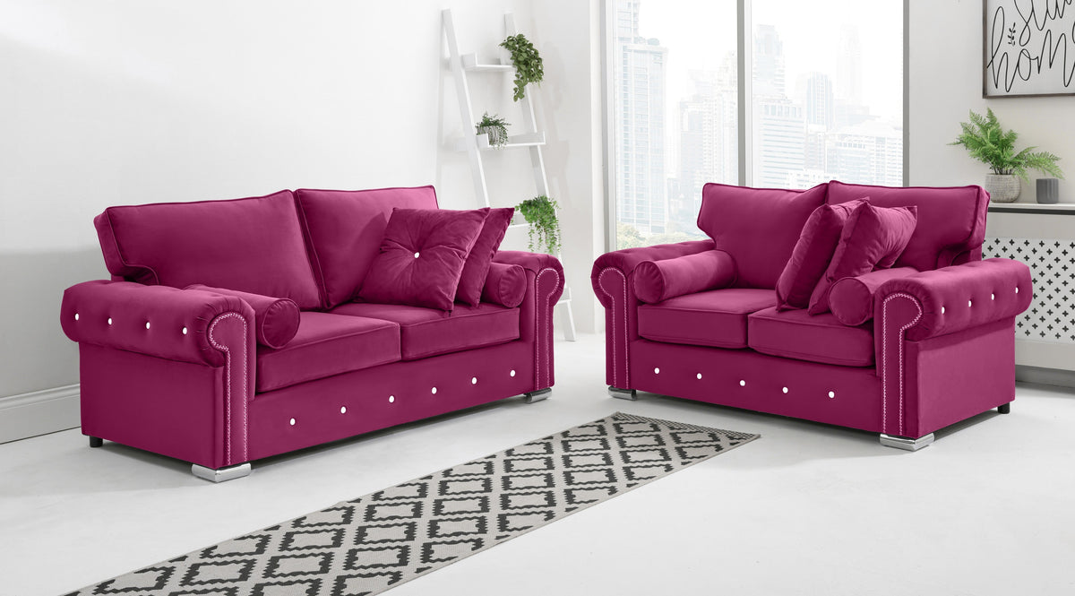 Vienna 3+2 Fullback + Extra Cushions + Diamonds