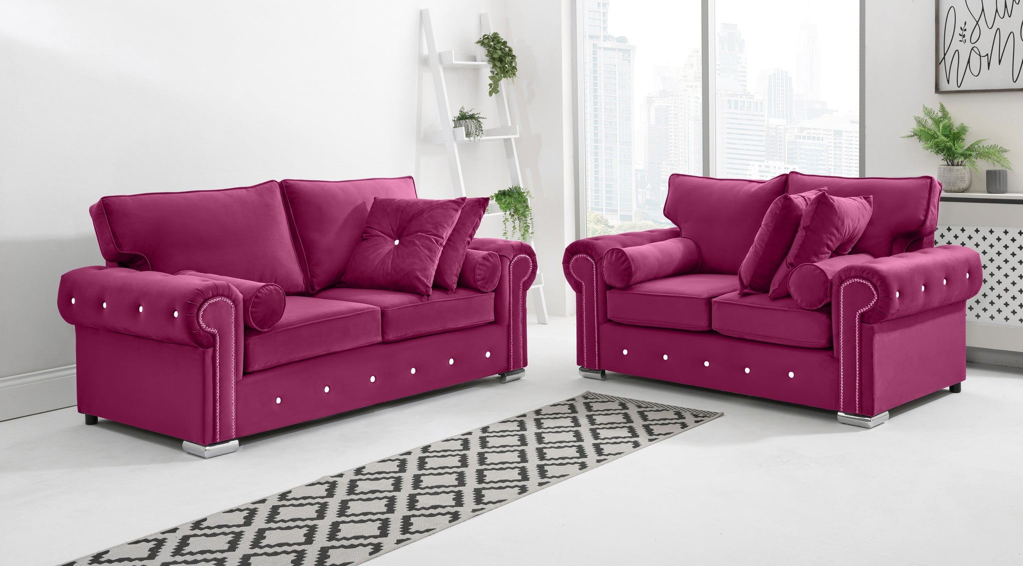 Vienna 3+2 Fullback + Extra Cushions + Diamonds