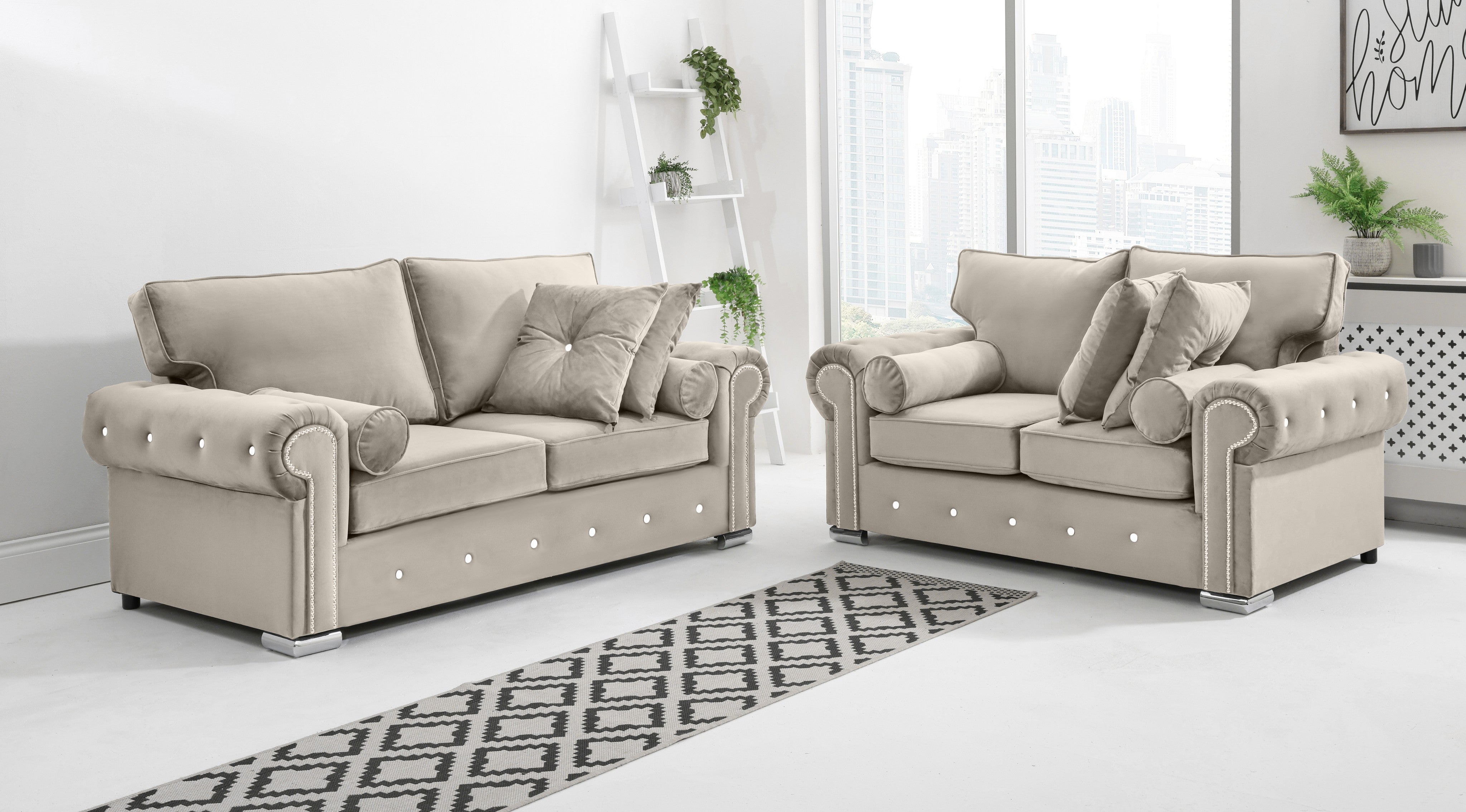 Vienna 3+2 Fullback + Extra Cushions + Diamonds