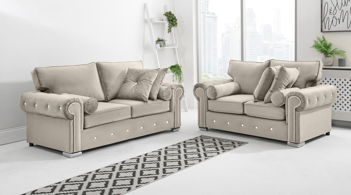 Vienna 3+2 Fullback + Extra Cushions + Diamonds