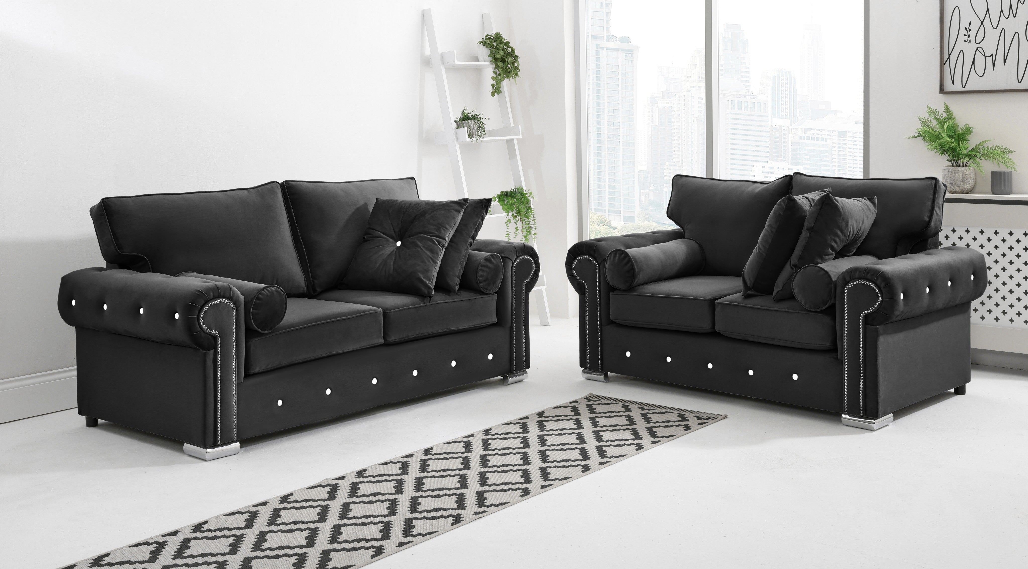 Vienna 3+2 Fullback + Extra Cushions + Diamonds