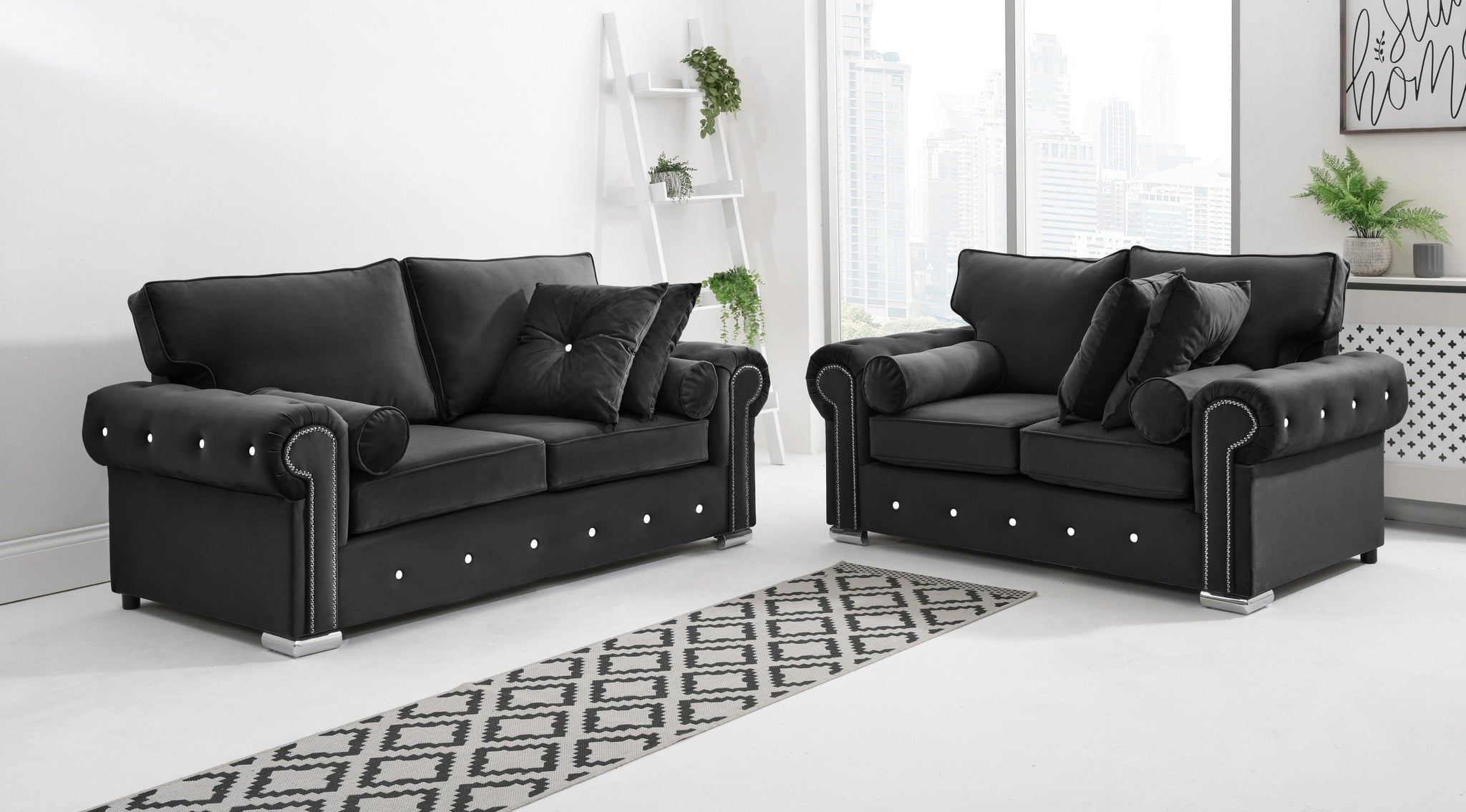 Vienna 3+2 Fullback + Extra Cushions + Diamonds