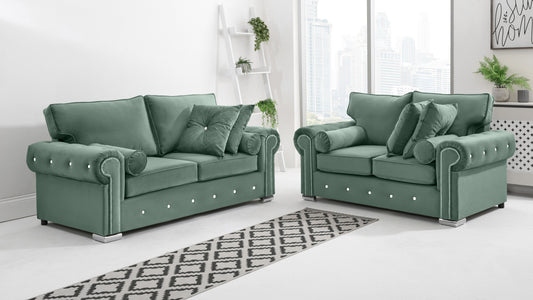 Vienna 3+2 Fullback + Extra Cushions + Diamonds