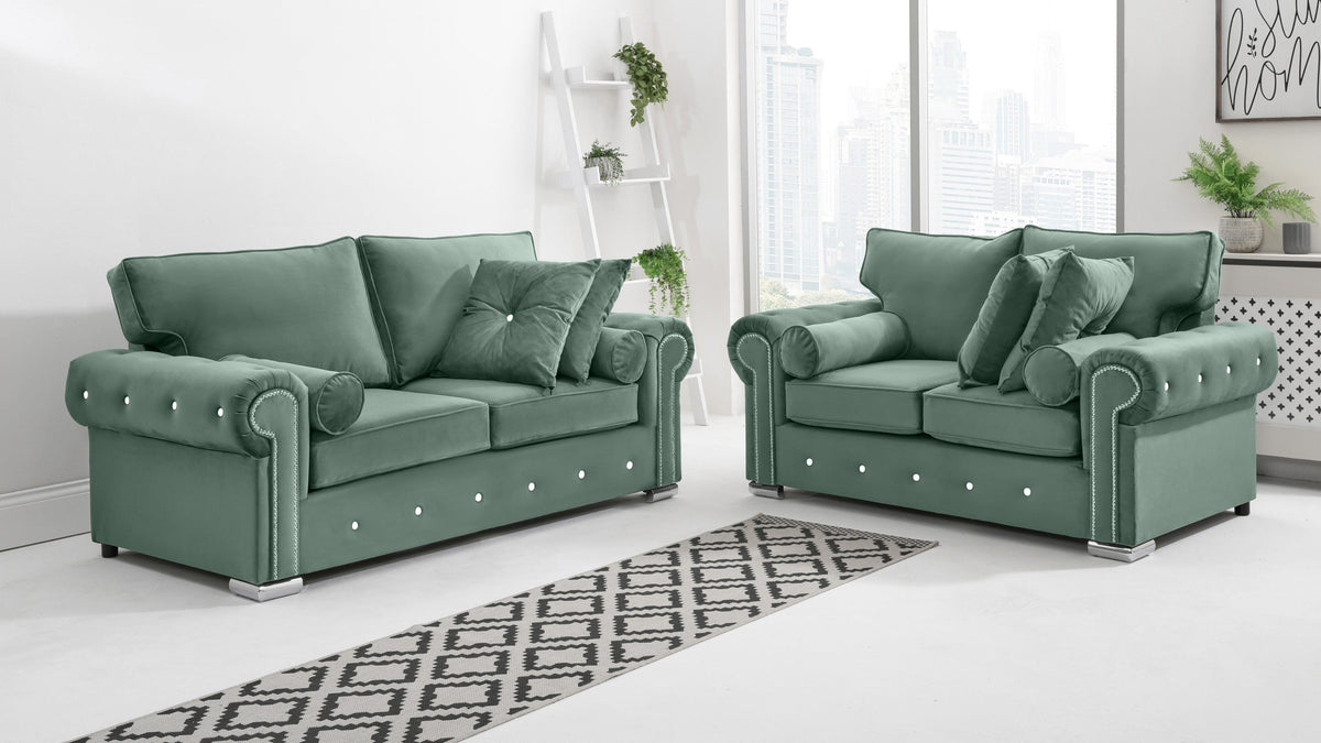 Vienna 3+2 Fullback + Extra Cushions + Diamonds