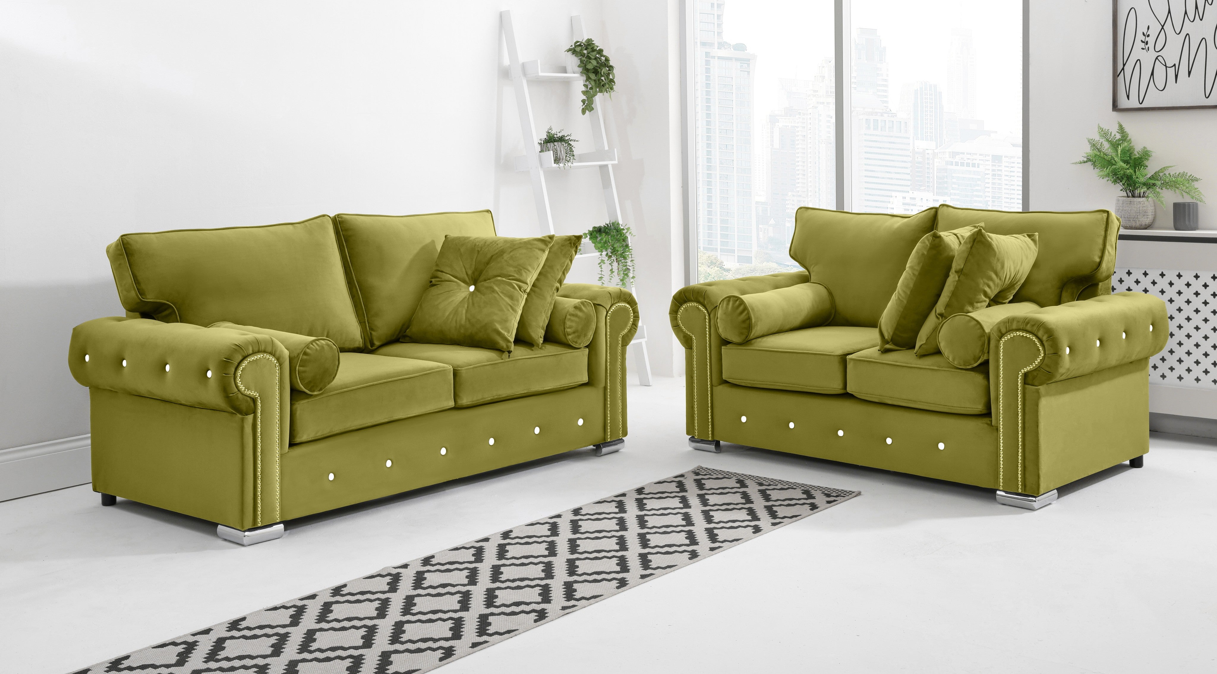 Vienna 3+2 Fullback + Extra Cushions + Diamonds
