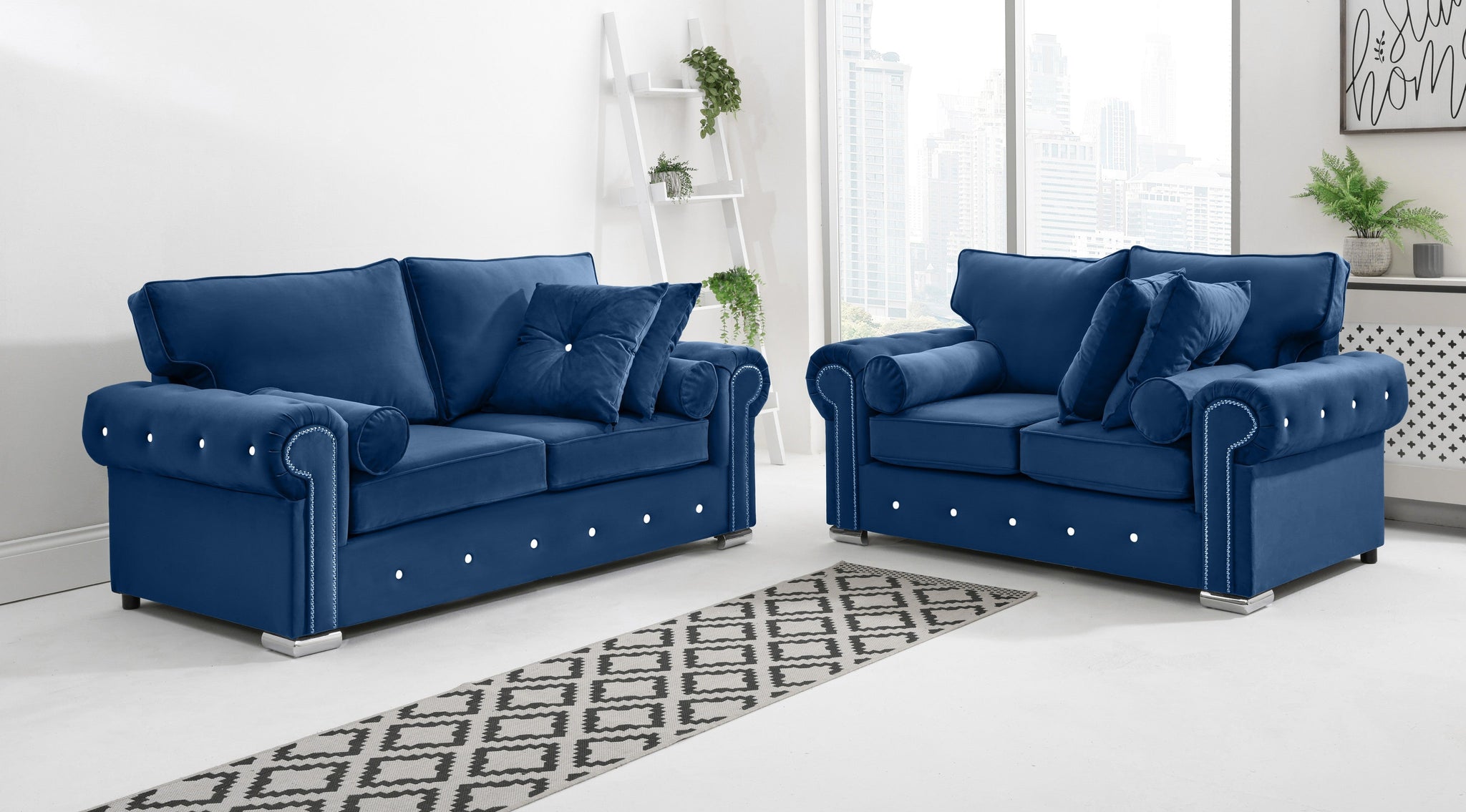 Vienna 3+2 Fullback + Extra Cushions + Diamonds