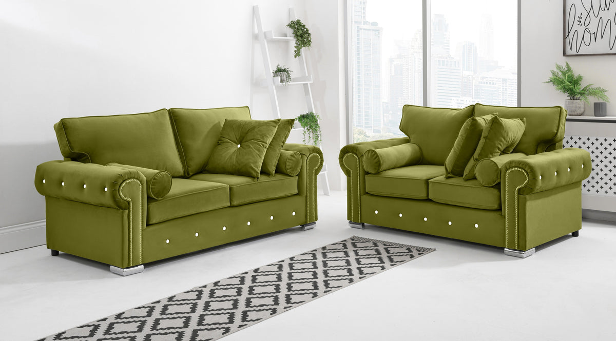 Vienna 3+2 Fullback + Extra Cushions + Diamonds