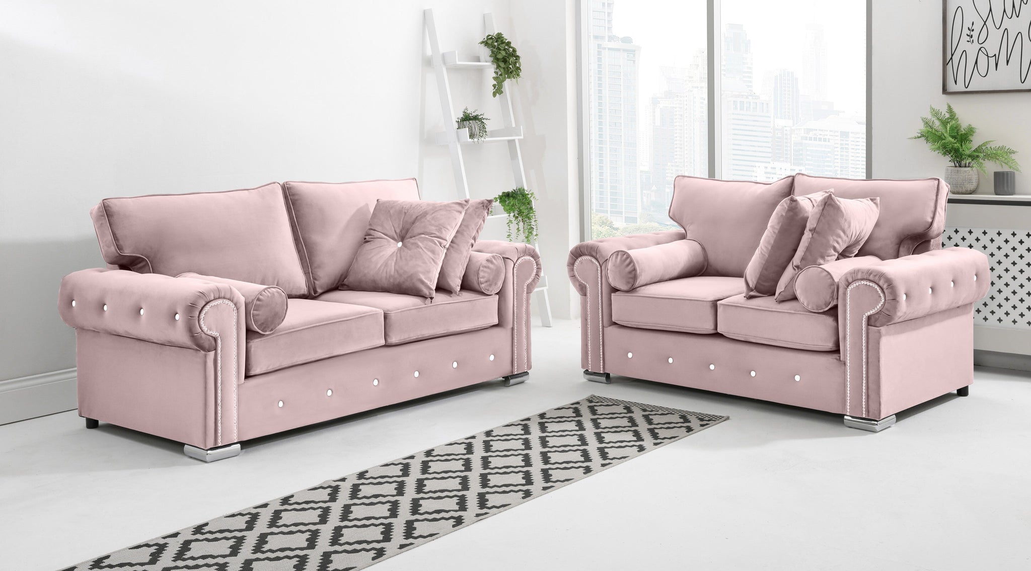Vienna 3+2 Fullback + Extra Cushions + Diamonds