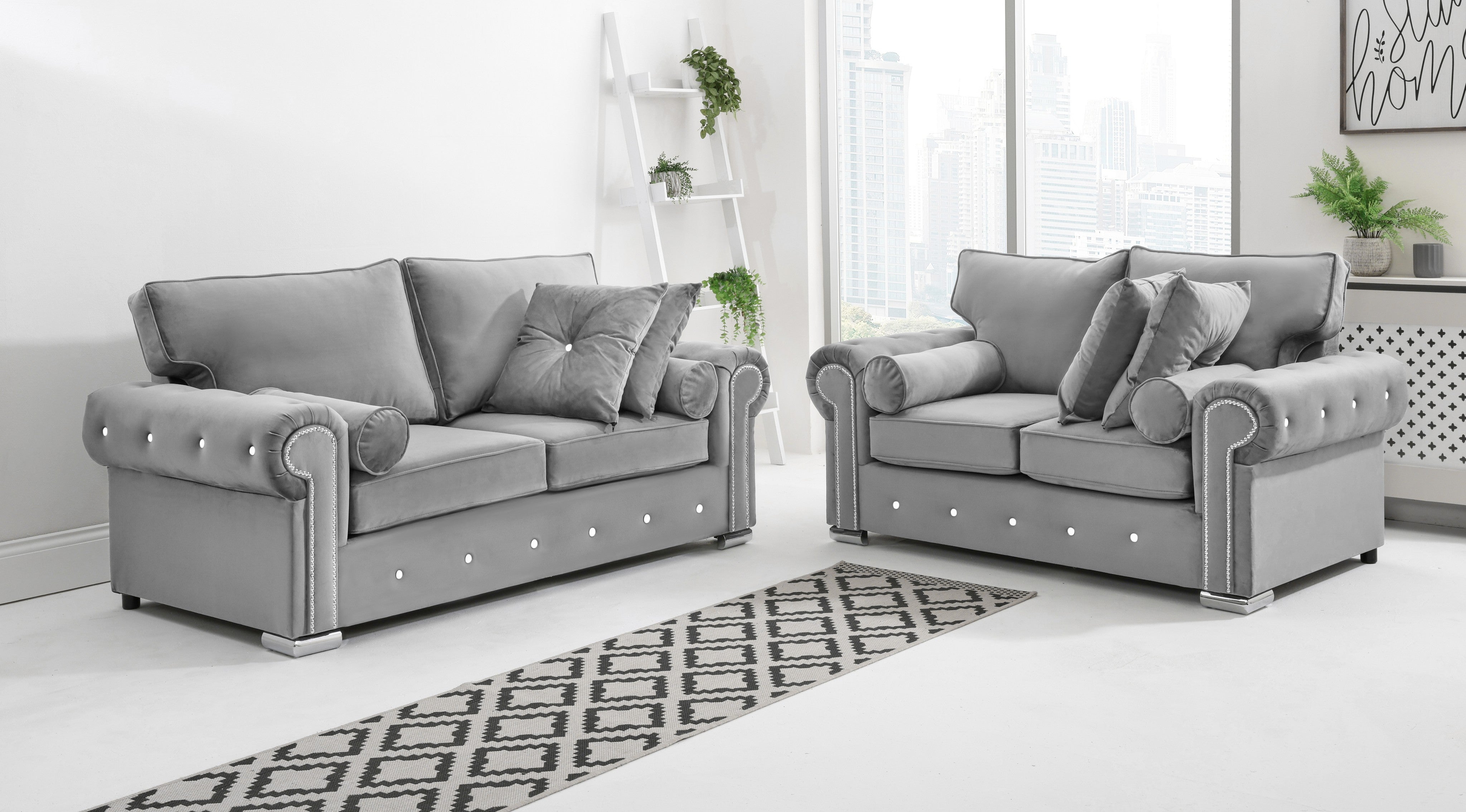 Vienna 3+2 Fullback + Extra Cushions + Diamonds