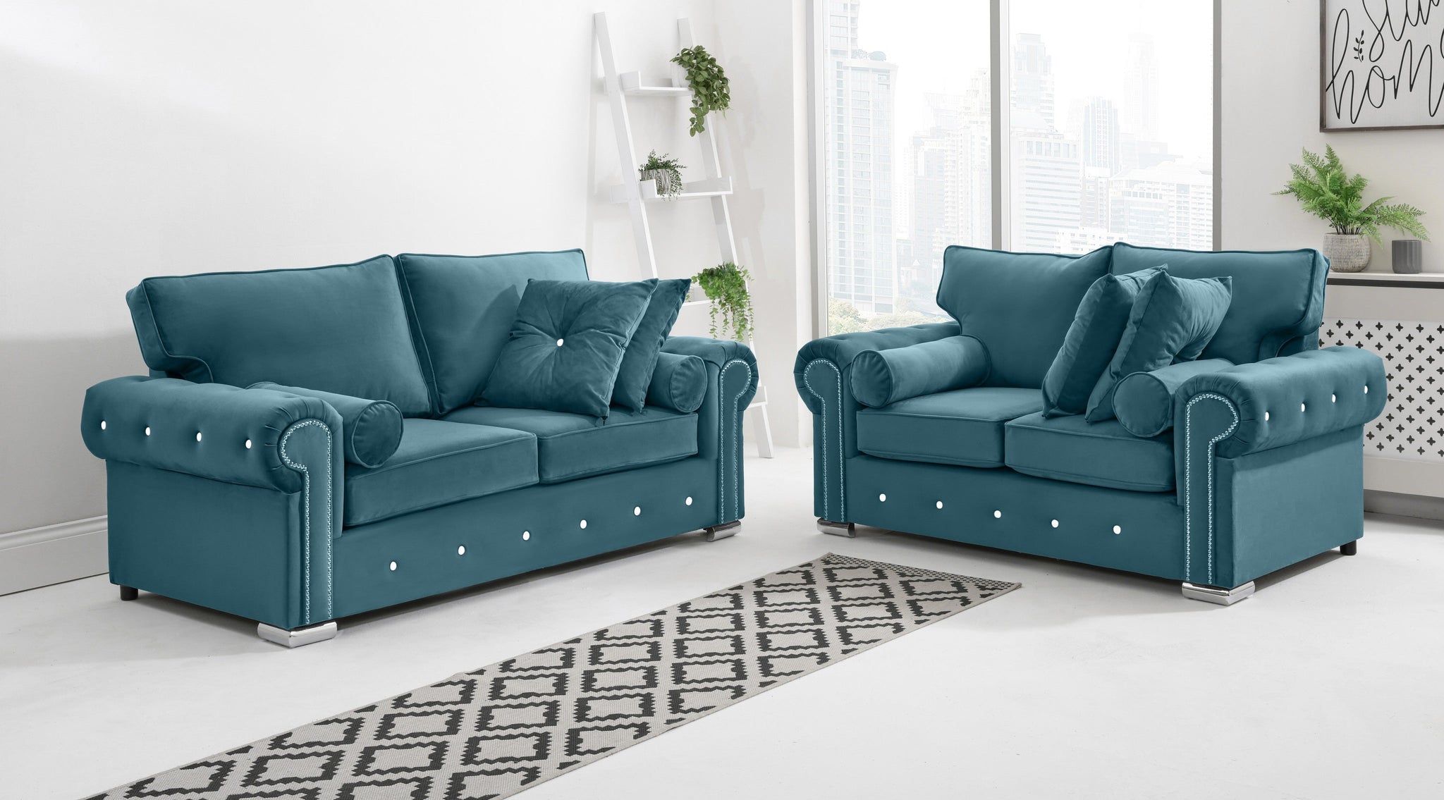Vienna 3+2 Fullback + Extra Cushions + Diamonds