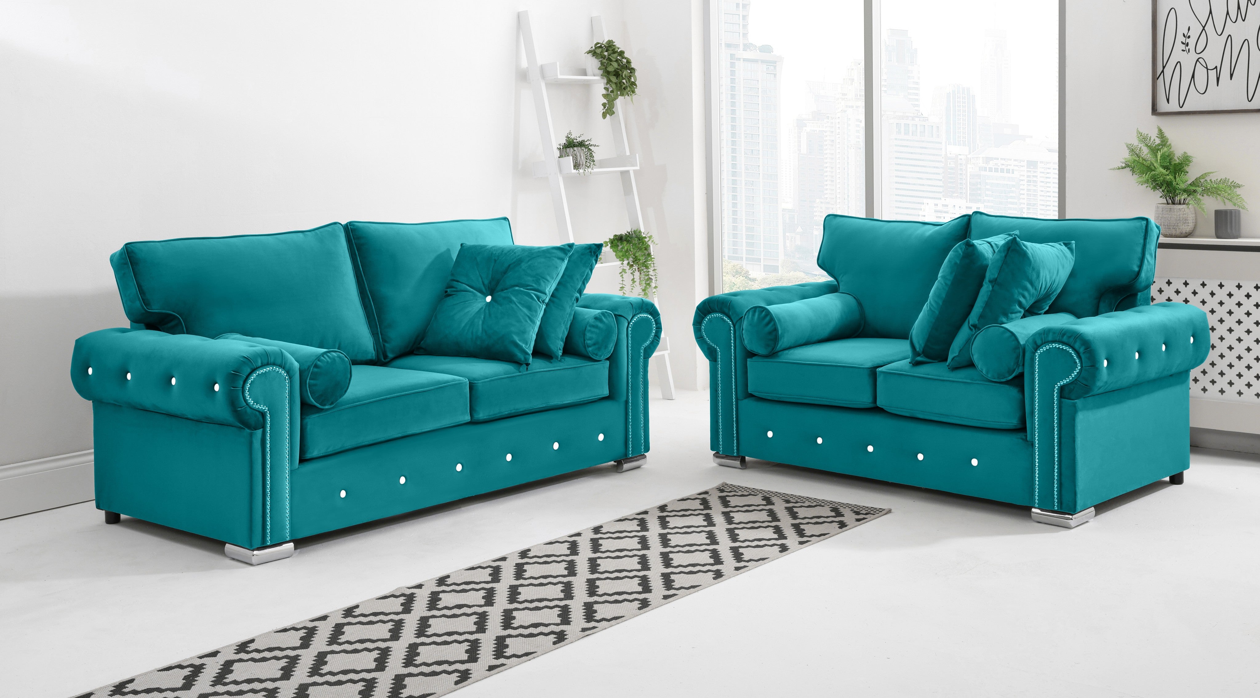 Vienna 3+2 Fullback + Extra Cushions + Diamonds