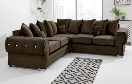 Victoria Plush Corner Scatterback + Diamonds