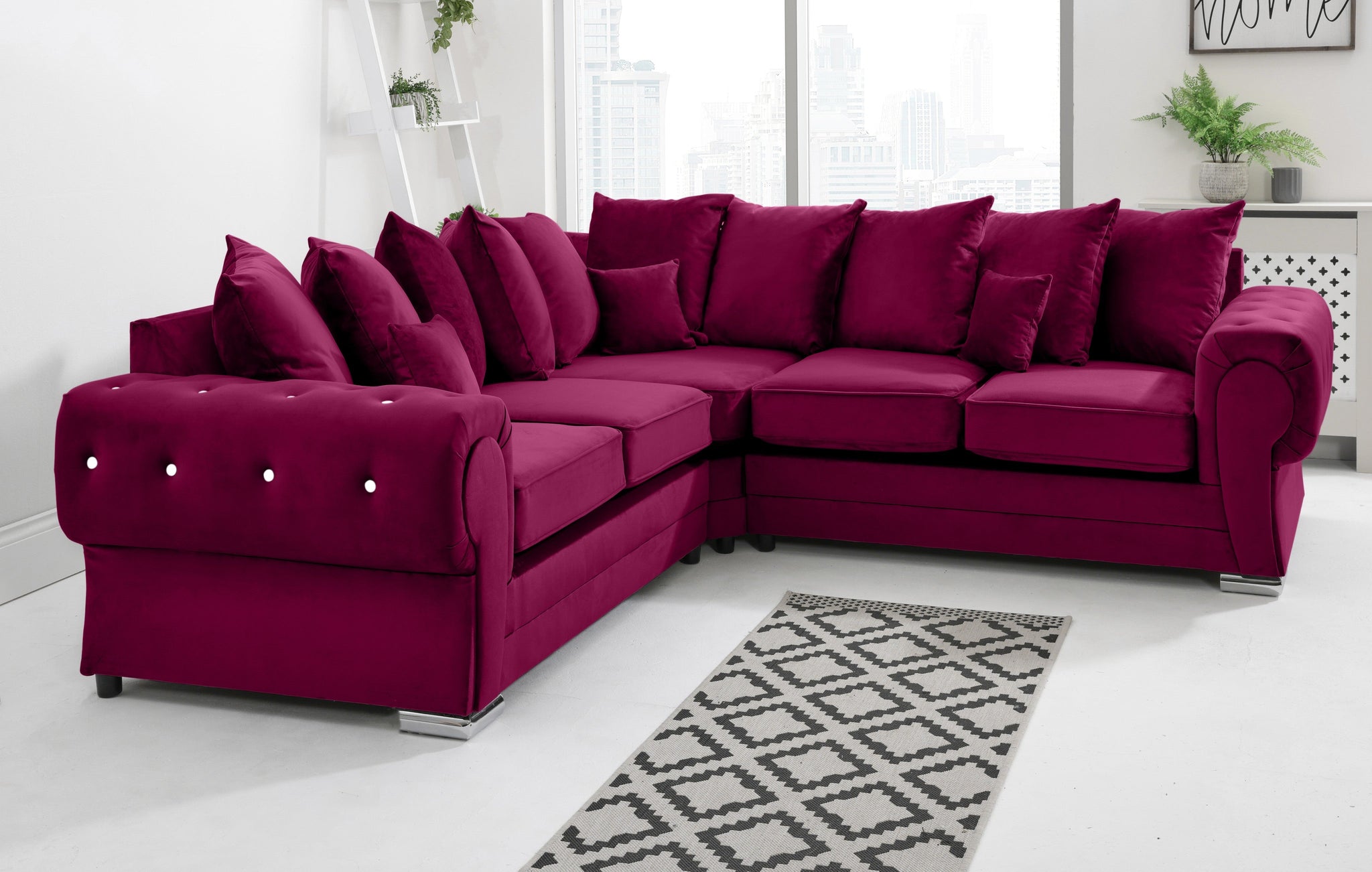 Victoria Plush Corner Scatterback + Diamonds