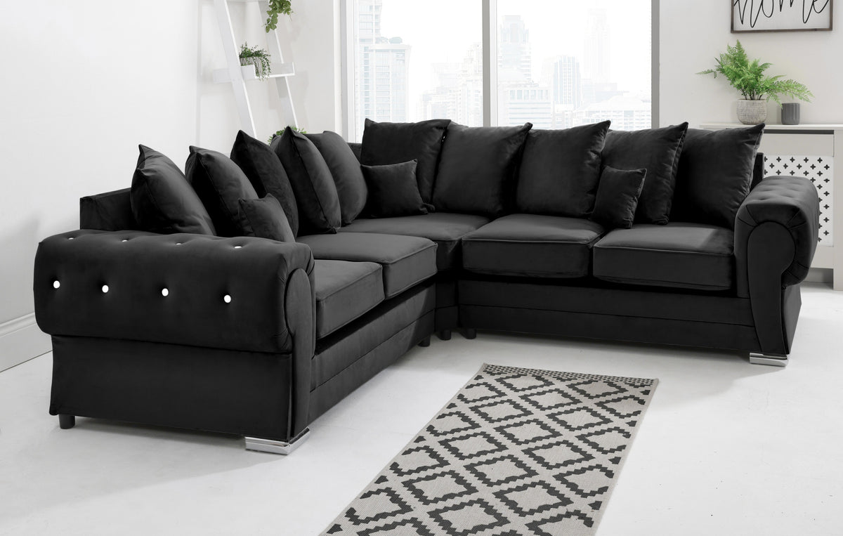 Victoria Plush Corner Scatterback + Diamonds