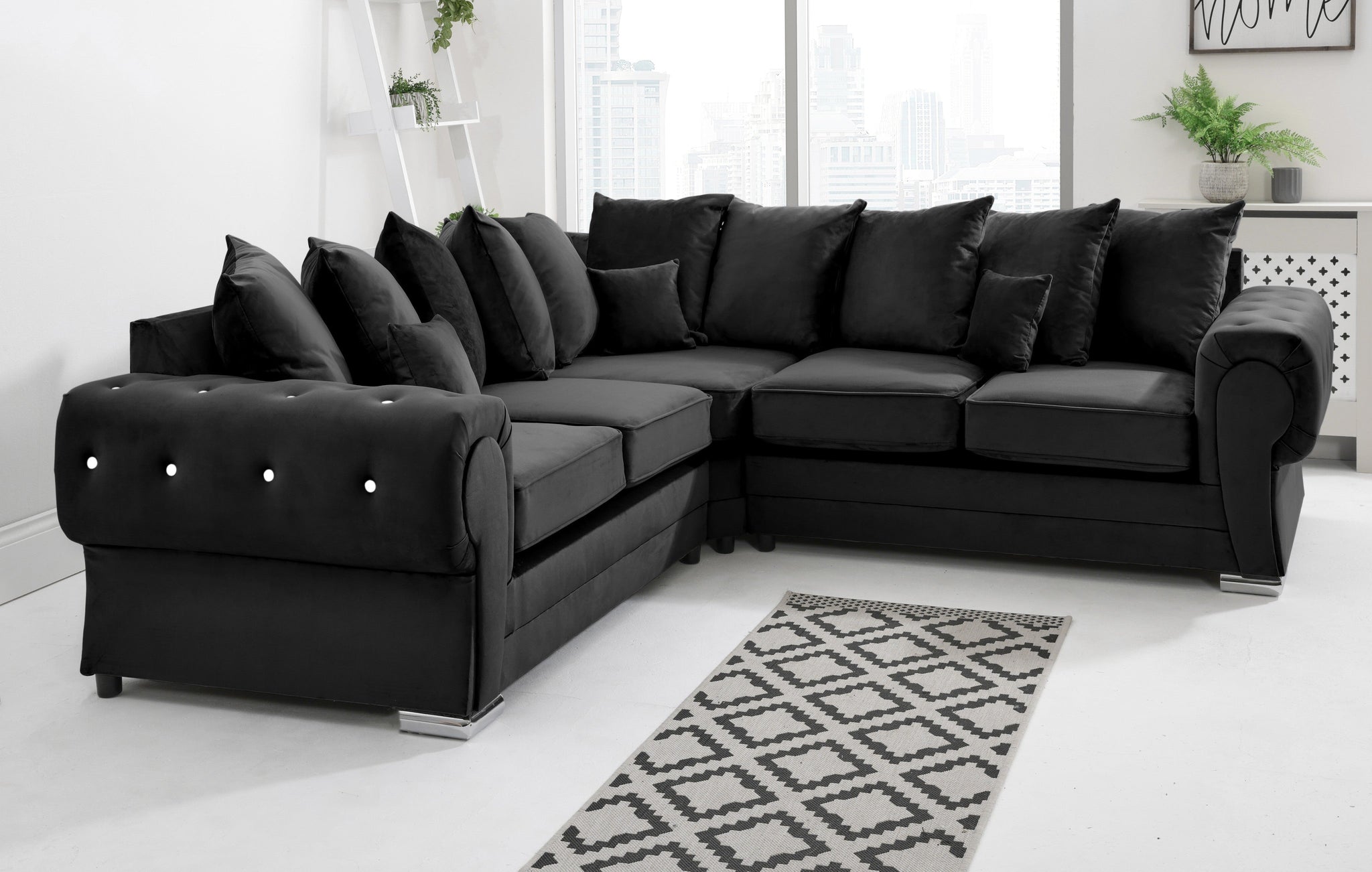 Victoria Plush Corner Scatterback + Diamonds