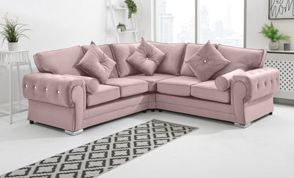 Verona Plush Corner Fullback + Extra Cushions + Diamonds