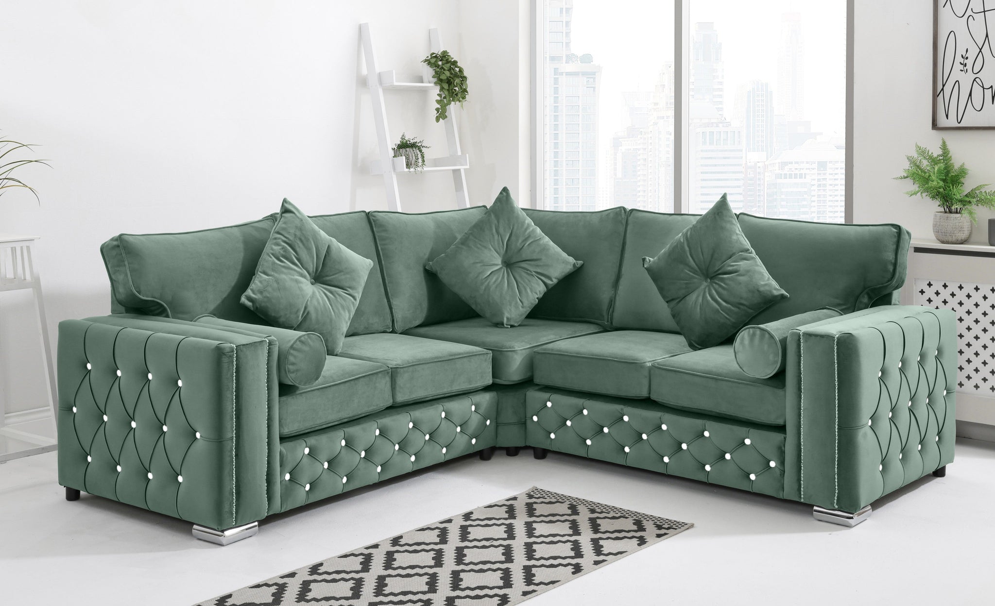 Arlo Corner Fullback + Extra Cushions + Diamonds