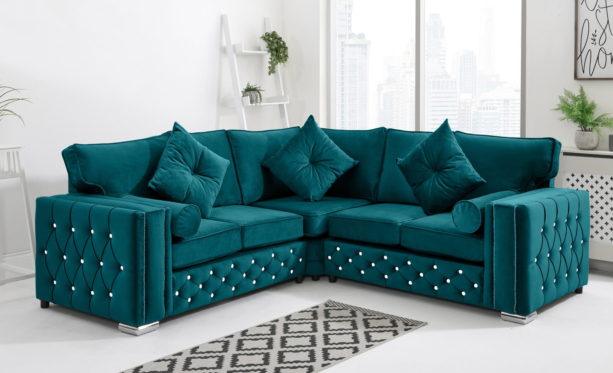 Arlo Corner Fullback + Extra Cushions + Diamonds