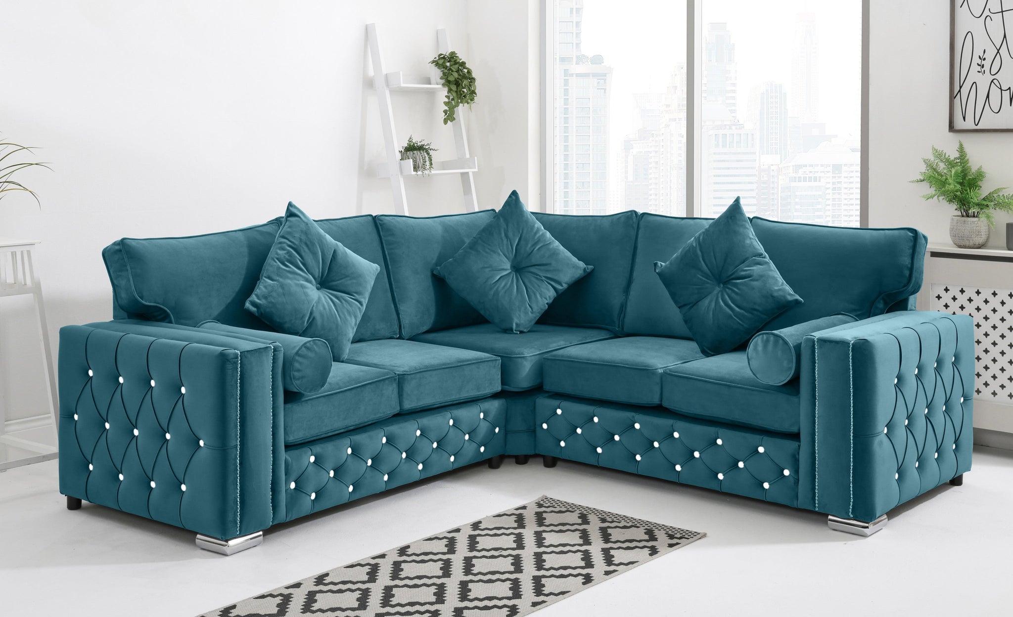 Arlo Corner Fullback + Extra Cushions + Diamonds