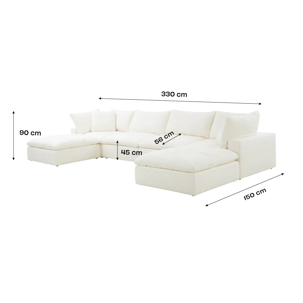Mayfair XL U Shape Sofa Footstool x2 - Modular dimensions