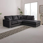 Lorenzo Grande Charcoal Fabric Corner Lounge