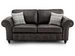 Hugo Black Bonded Leather 3 Seater Sofa