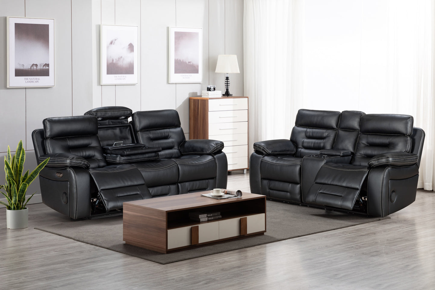 Omanto- 3+2 - Leather Recliners