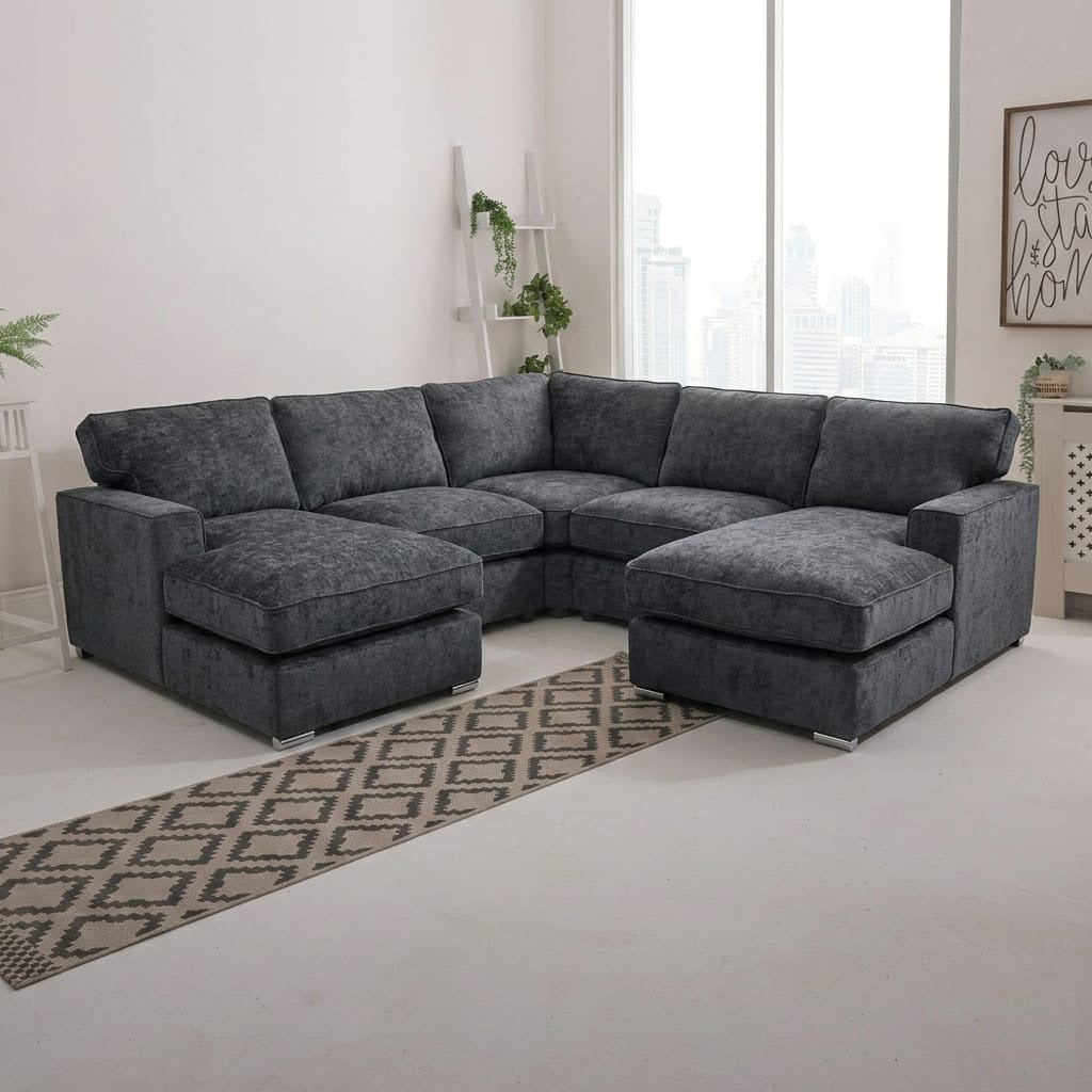 Notte Milano Corner Sofa with Fixed Footstool