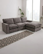 Sorrento Stone Textured Fabric Corner Lounge