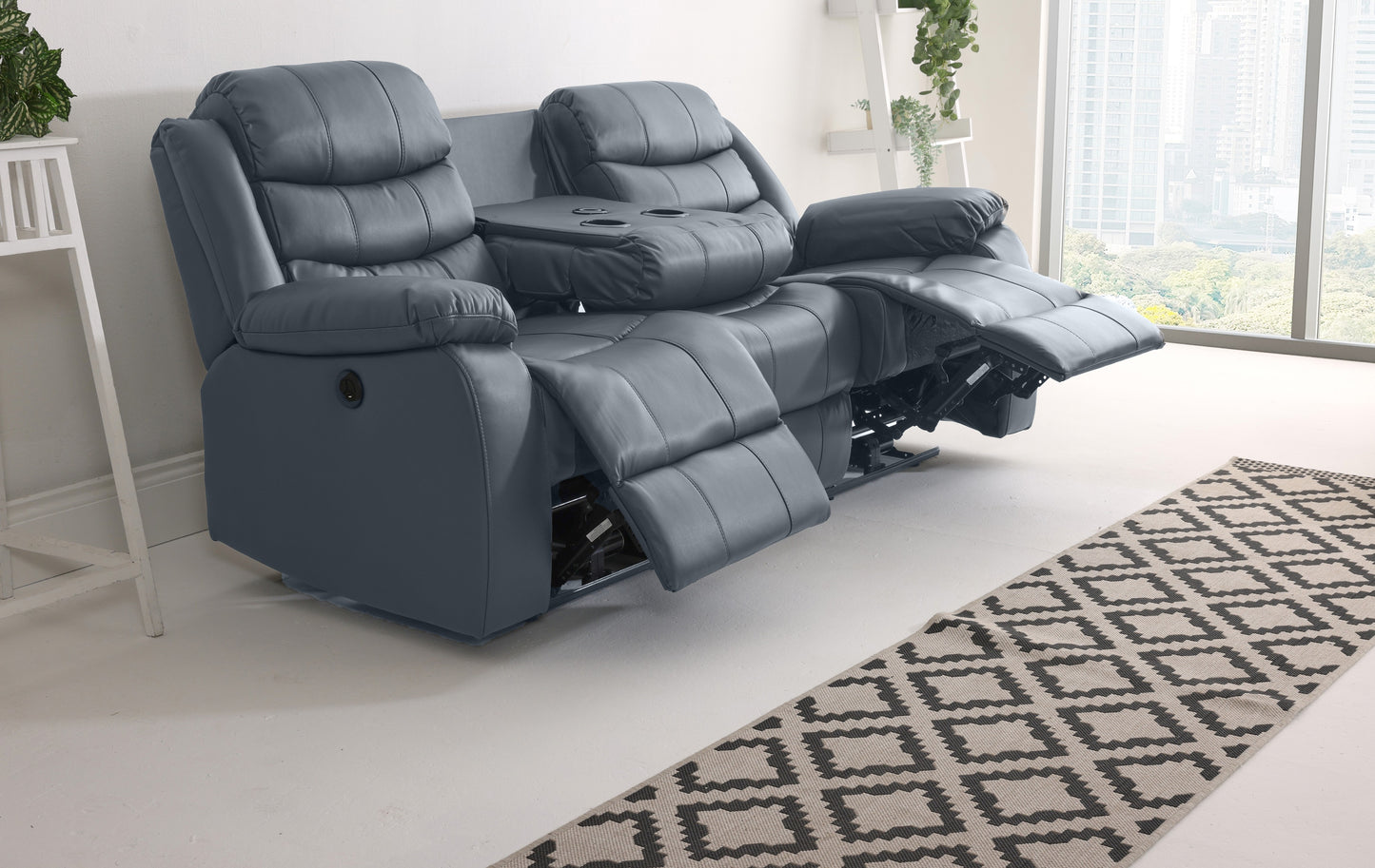 2 Seater Roma Leather Electric  Recliner