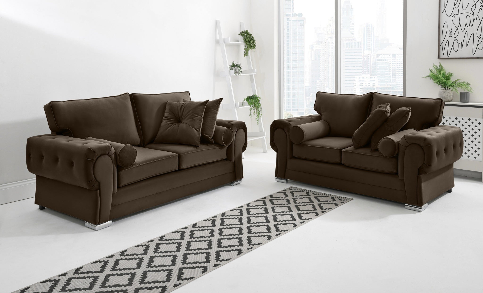Victoria Plush 3+2 Fullback + Extra Cushions