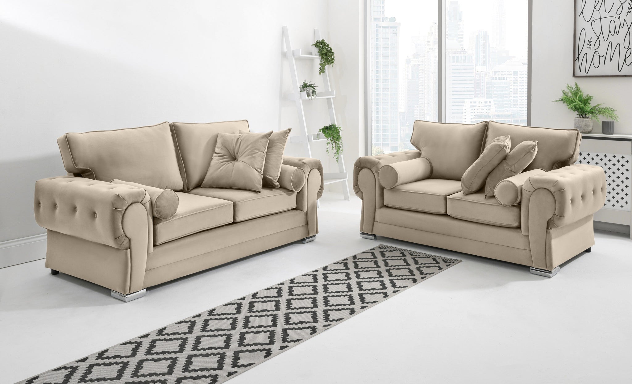 Victoria Plush 3+2 Fullback + Extra Cushions