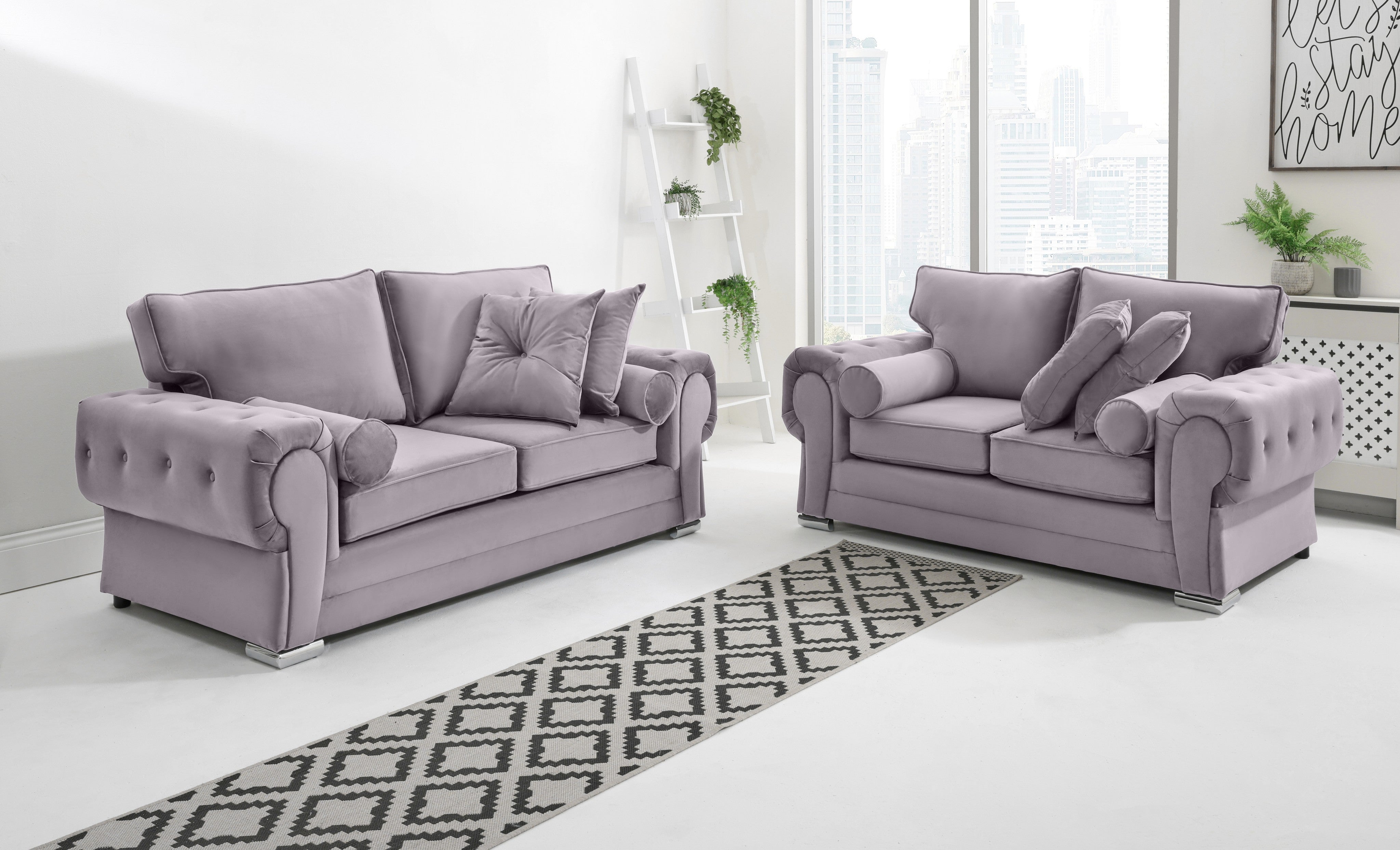 Victoria Plush 3+2 Fullback + Extra Cushions