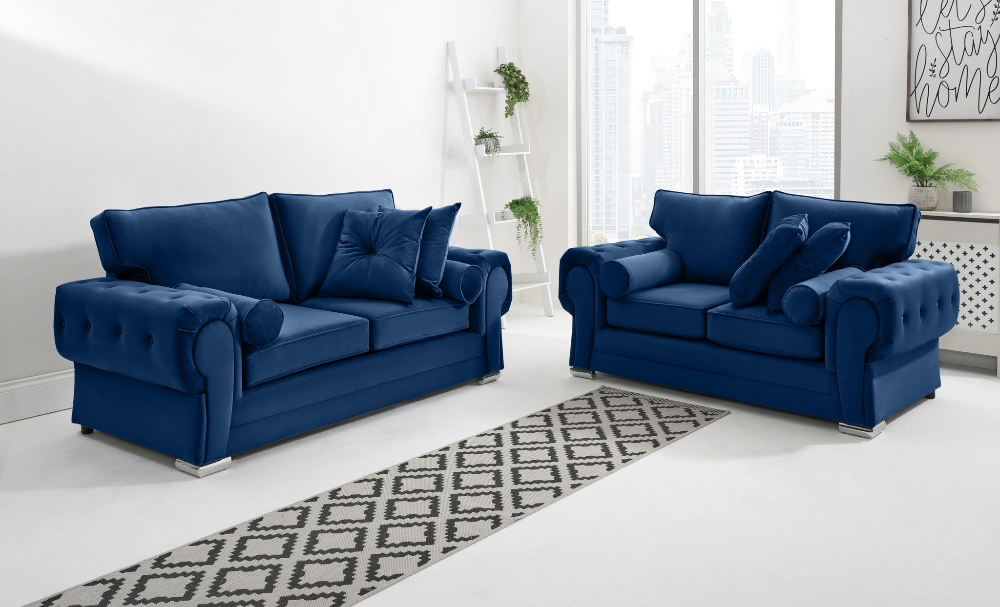 Victoria Plush 3+2 Fullback + Extra Cushions