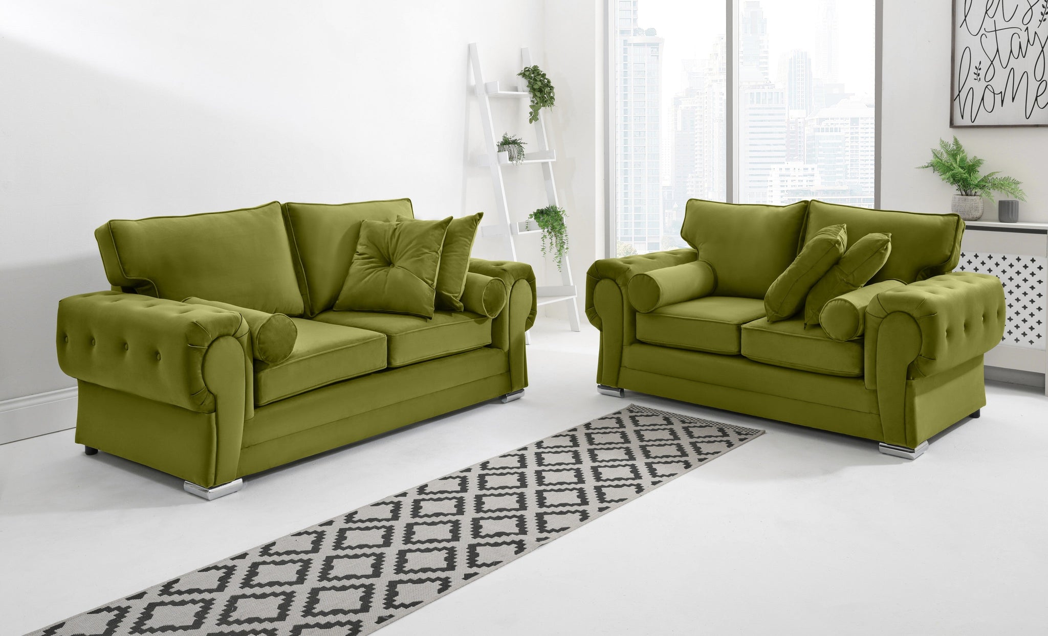 Victoria Plush 3+2 Fullback + Extra Cushions