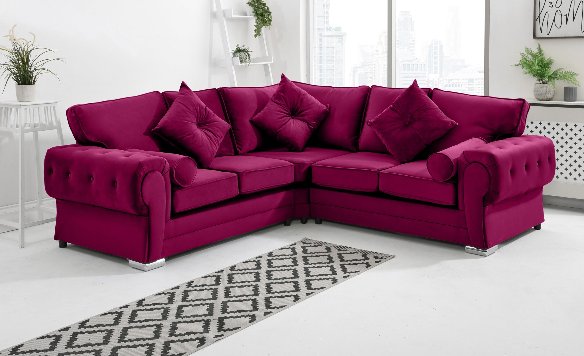 Victoria Plush Corner Fullback + Extra Cushions