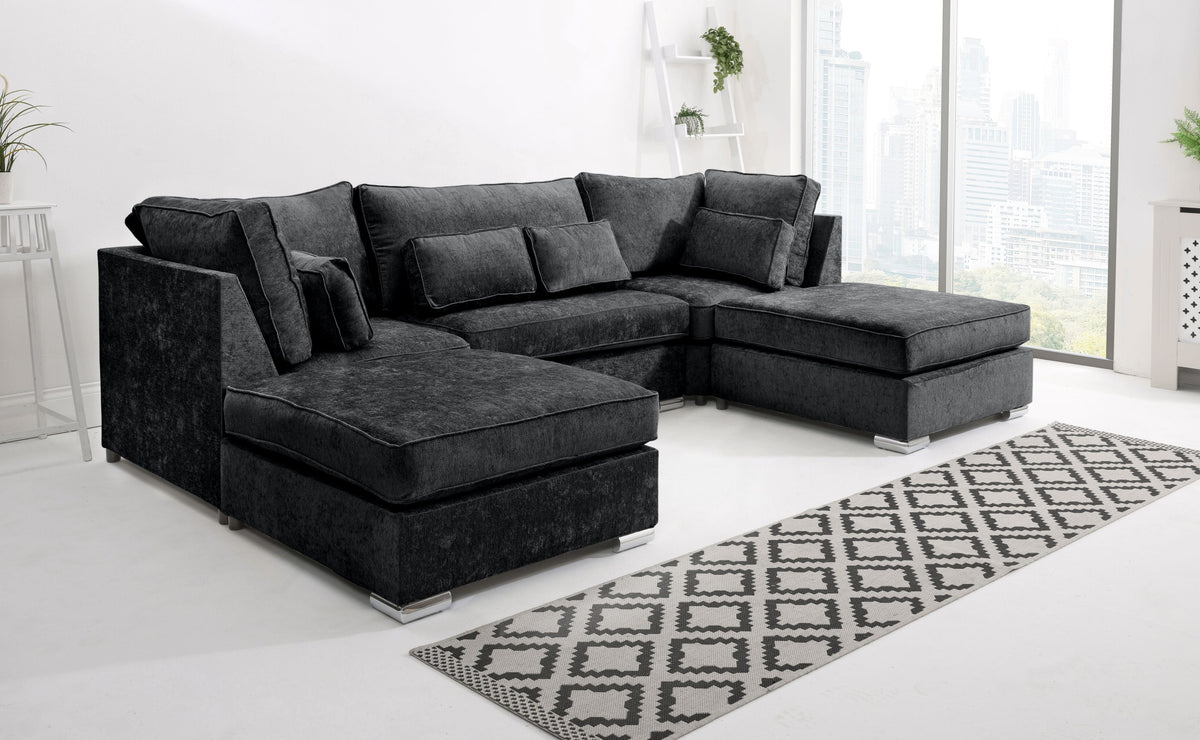 Mysa Chenile U Shape Fullback + Extra Cushions