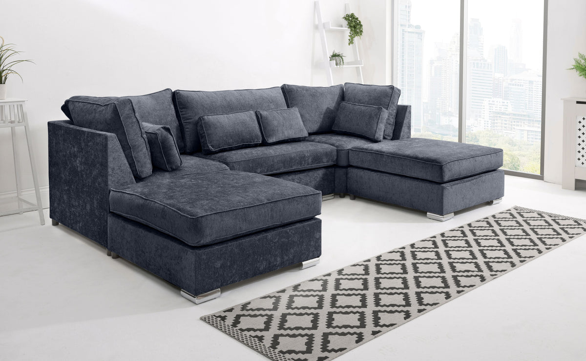Mysa Chenile U Shape Fullback + Extra Cushions