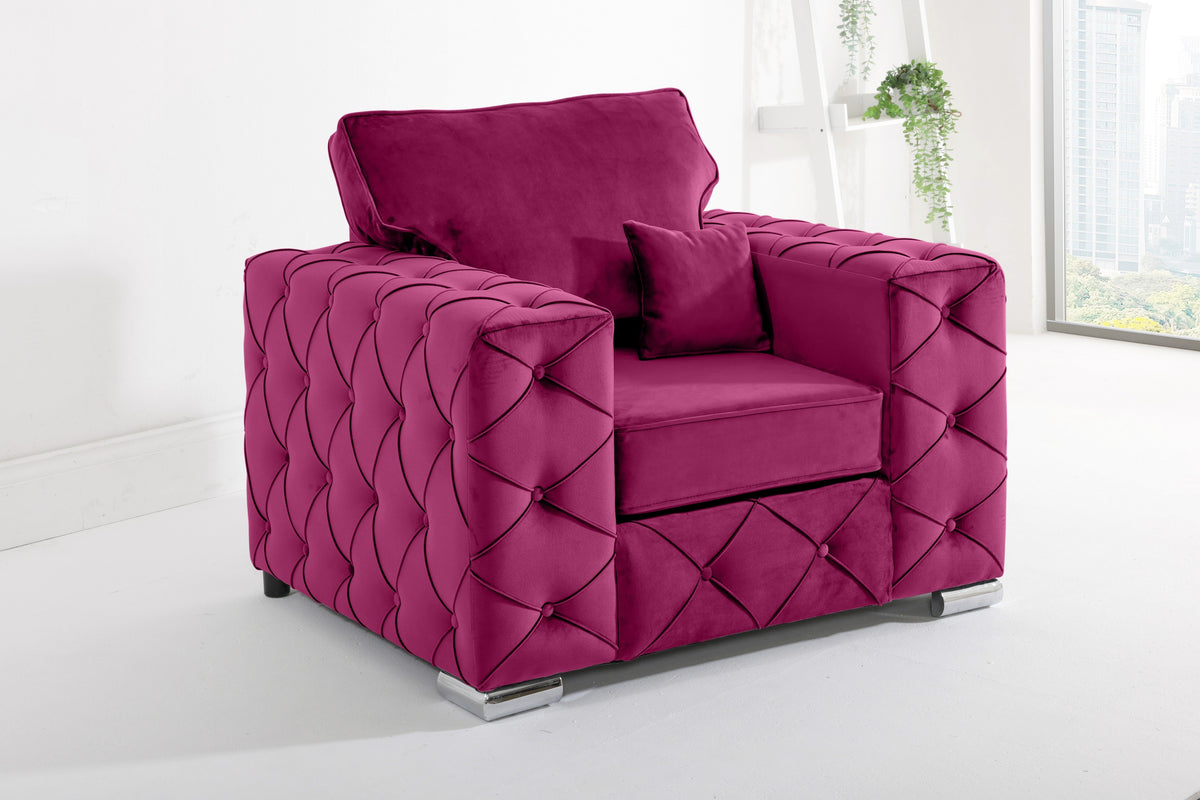 Sikara Corner Fullback - 2c2 + Diamonds+ Bolster / Buttoned Cushions
