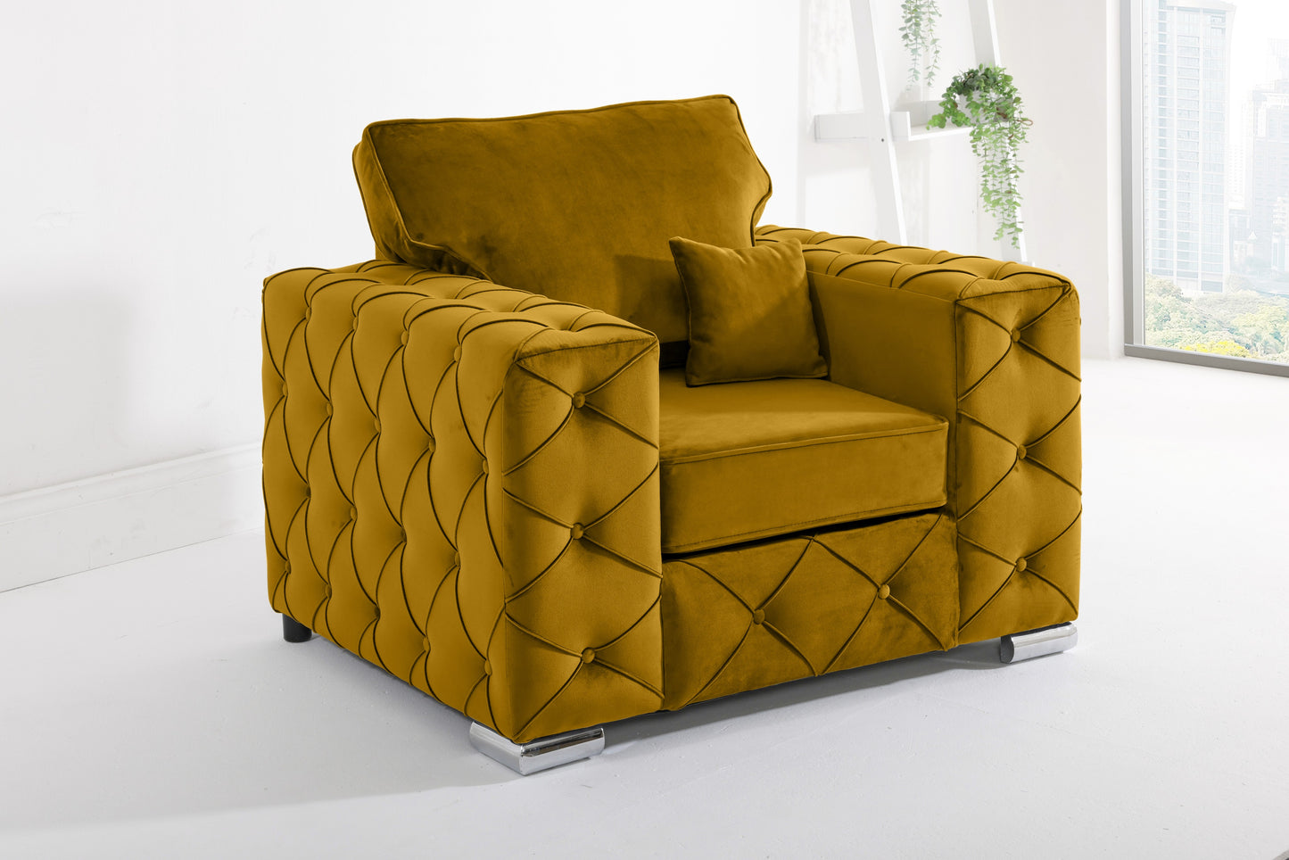 Milton U Shape Sofa  Fullback - Plush Velvet