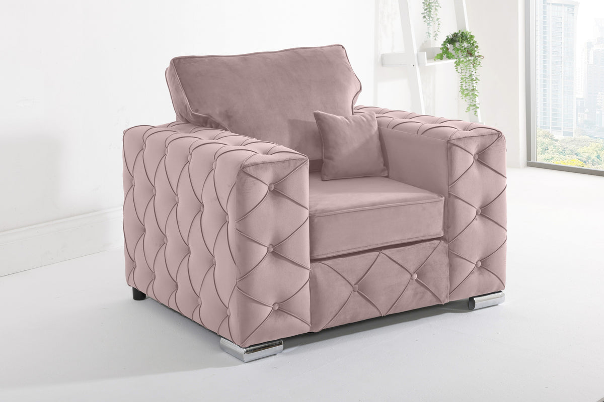 Sikara Corner Fullback - 2c2 + Diamonds+ Bolster / Buttoned Cushions