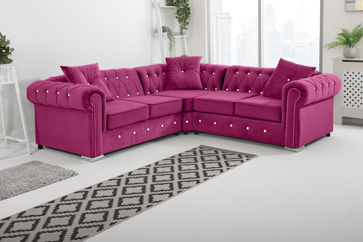 Olympia Chesterfield - Corner With Dimond +Exctra Cushion