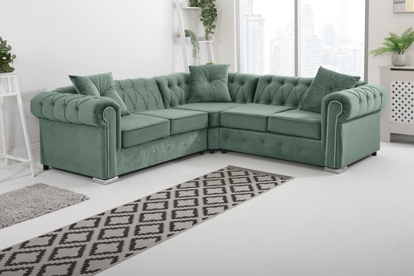 Olympia Chesterfield Corner +Exctra Cushion