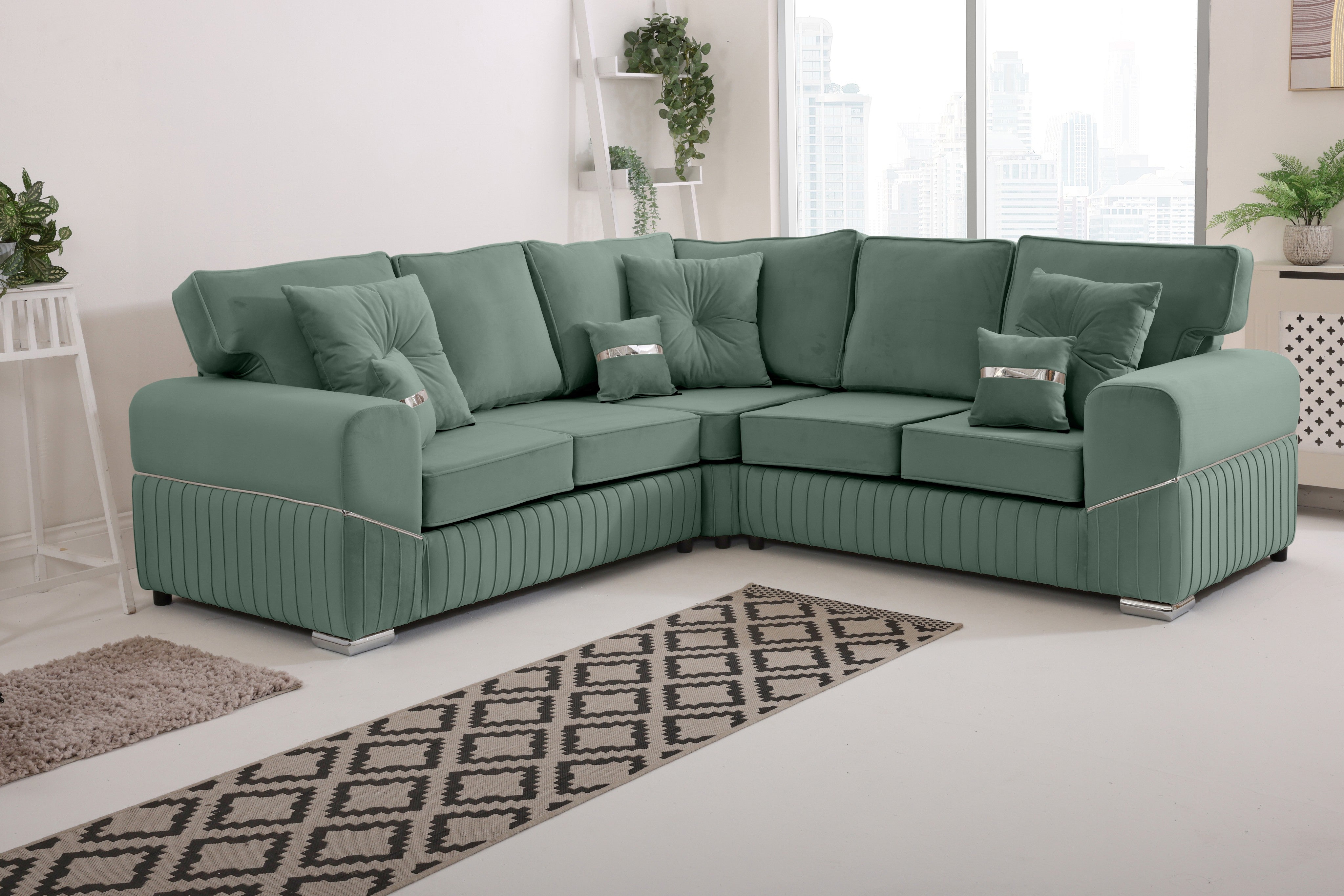 Marenza Corner Fullback - 2c2 - Bolster / Buttoned Cushions
